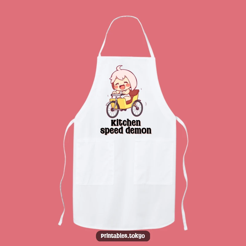 Funny Giggling Rickshaw Apron - Cook with Downhill Speed and Humor