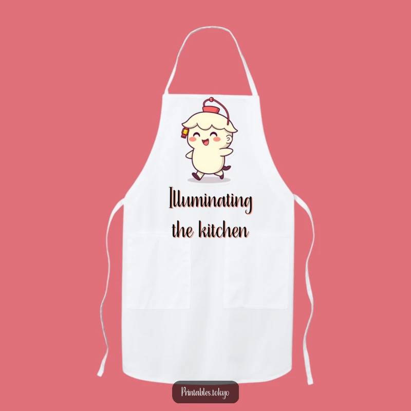Funny Lantern Walker Apron: Cheerful Chef Character, Your Hilarious Funny Gift for Kitchen Fun!