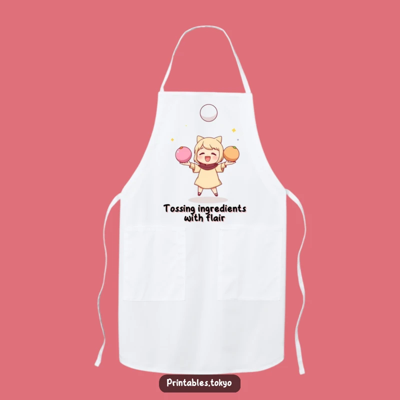 Funny Mochi Juggler Apron - Playful Kitchen Character, Perfect Gift