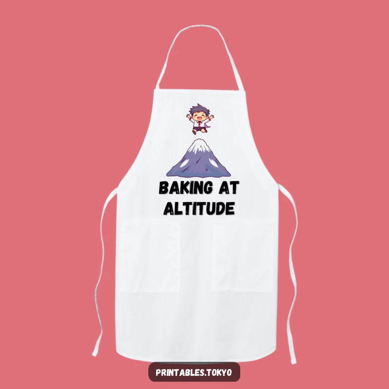 Funny Mount Fuji Leap Apron: Humorous Adventure Chef Wear - Great Gift!