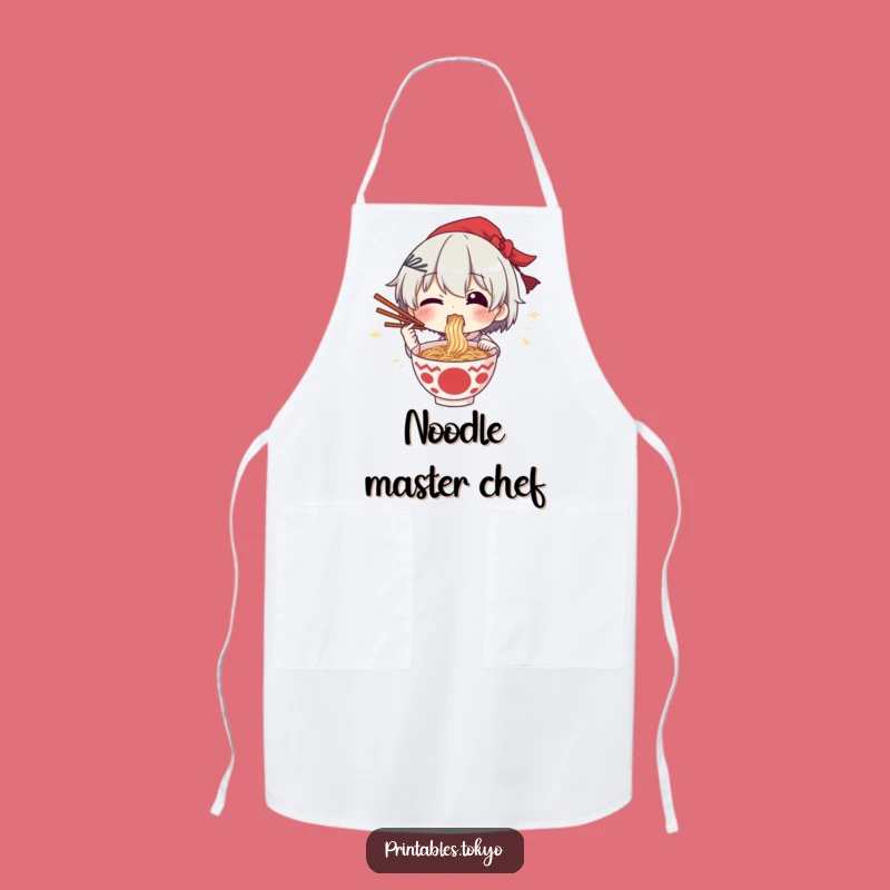 Funny Ramen Chef Apron: Noodle Devourer Pose, Hilarious Kitchen Gift