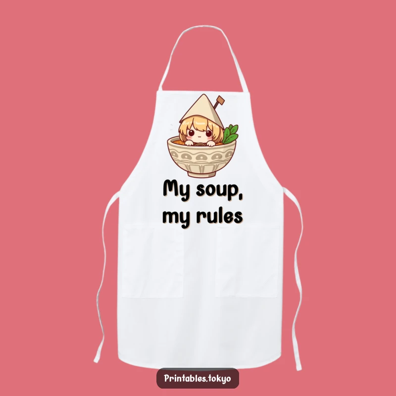 Funny Ramen Chef Apron: Cute Character in Hat, Practical Humorous Gift for Cooks