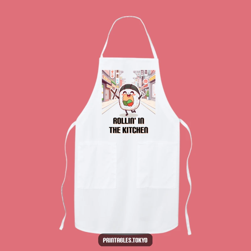 Funny Sushi Roll Dancer Apron: Cook Up Fun, Tokyo Street Style, Great Funny Gift!
