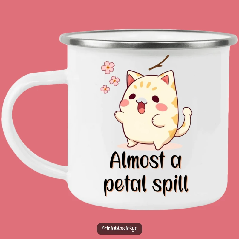 Funny Taiyaki Camping Mug: Surprised Fish Cake Outdoor Laugh - Rustic Gag Gift