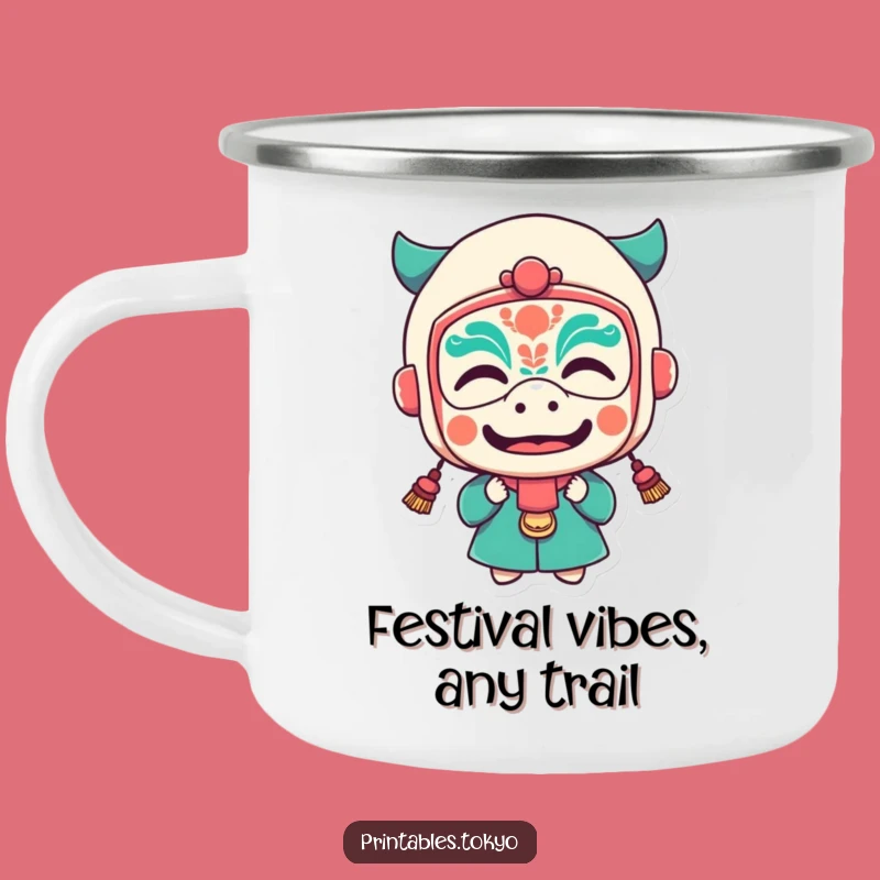 Funny Festival Camping Mug - Playful Character Adventure, Perfect Gift