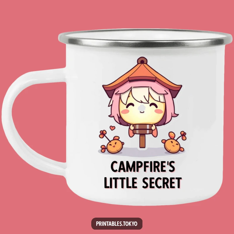 Funny Camping Mug: Mysterious Character Lantern Peek