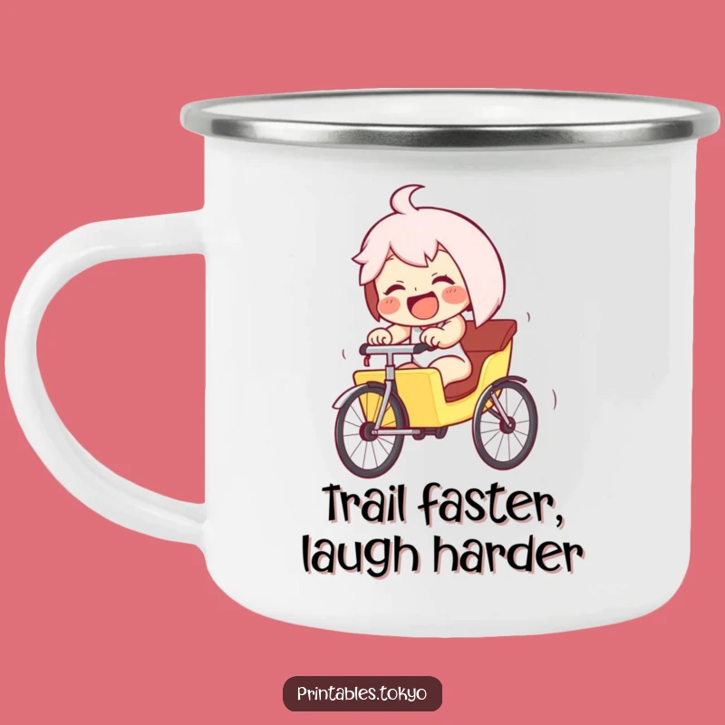 Funny Giggling Rickshaw Camping Mug - Adventure Fuel for Downhill Fun