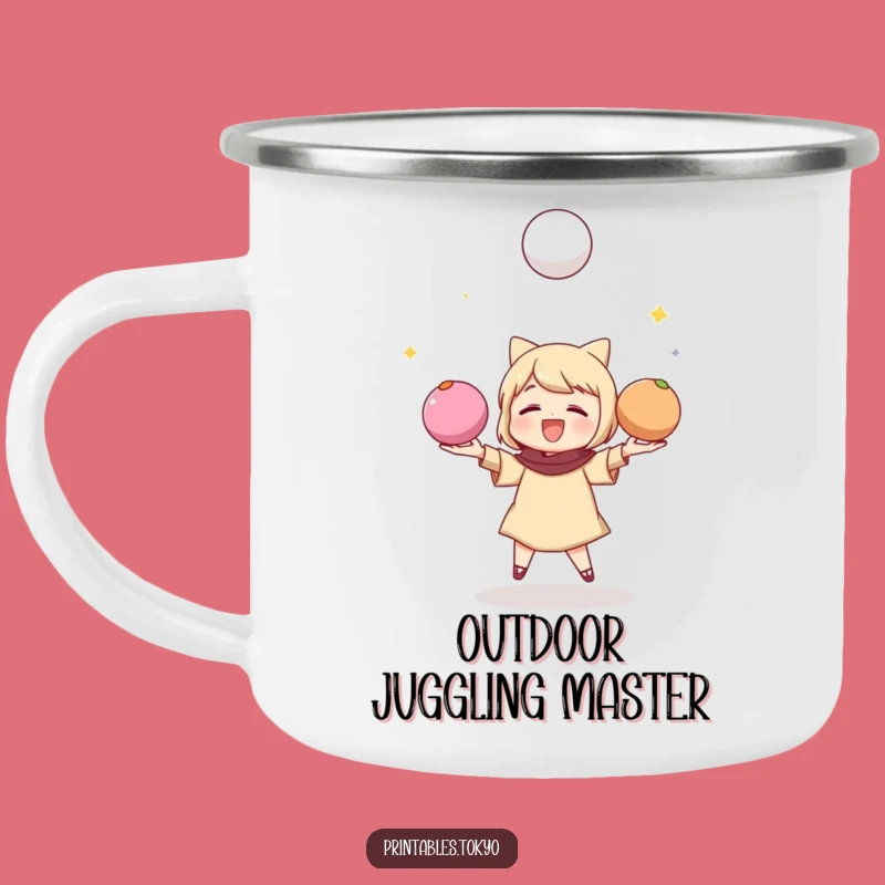 Funny Mochi Juggling Camping Mug - Playful Character Adventure, Perfect Gift