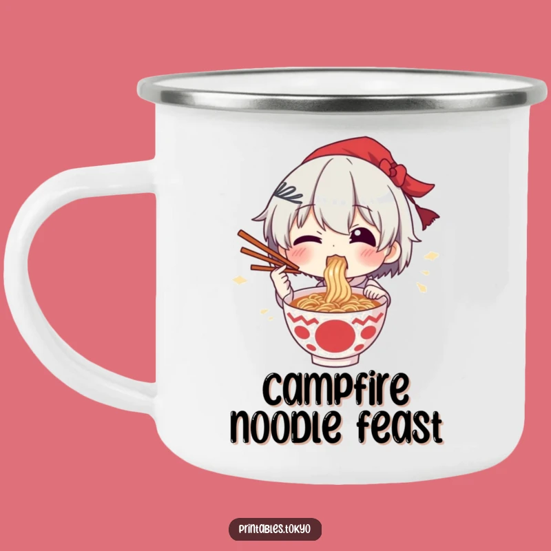 Funny Ramen Lover Camping Mug: Adventure Fuel & Noodle Joy, Outdoor Gift