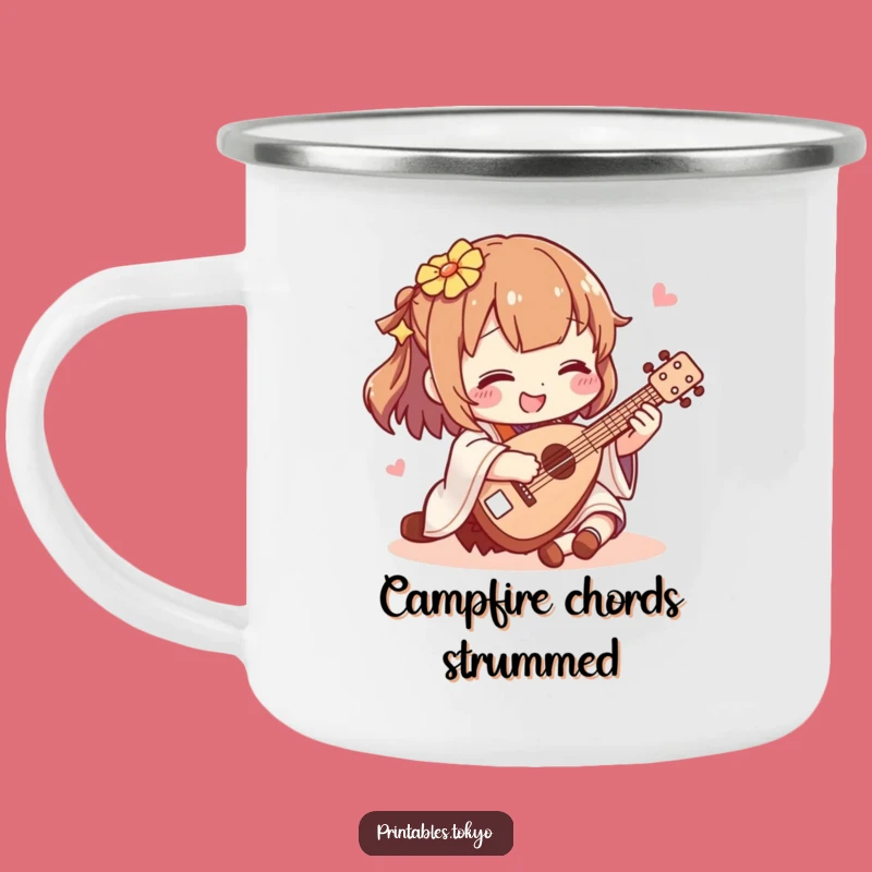 Funny Shamisen Player Camping Mug: Strum Tunes by the Fire!