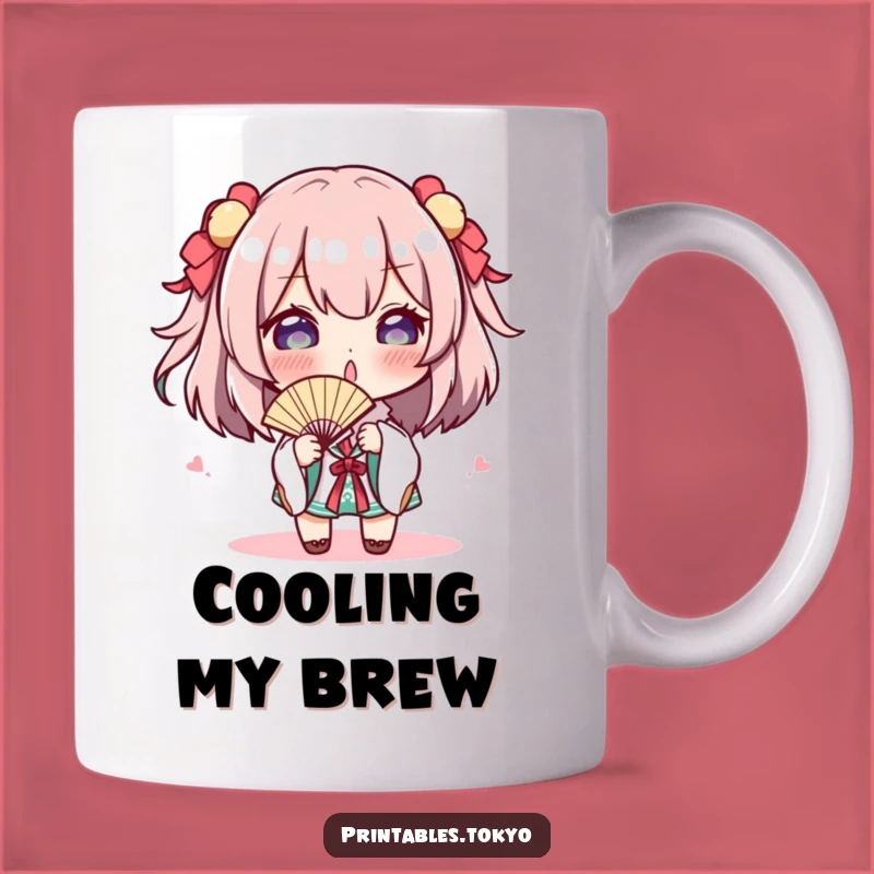 Funny Fan Wielder Mug: Playful Character Design, The Ultimate Funny Gift for Cool Vibes!