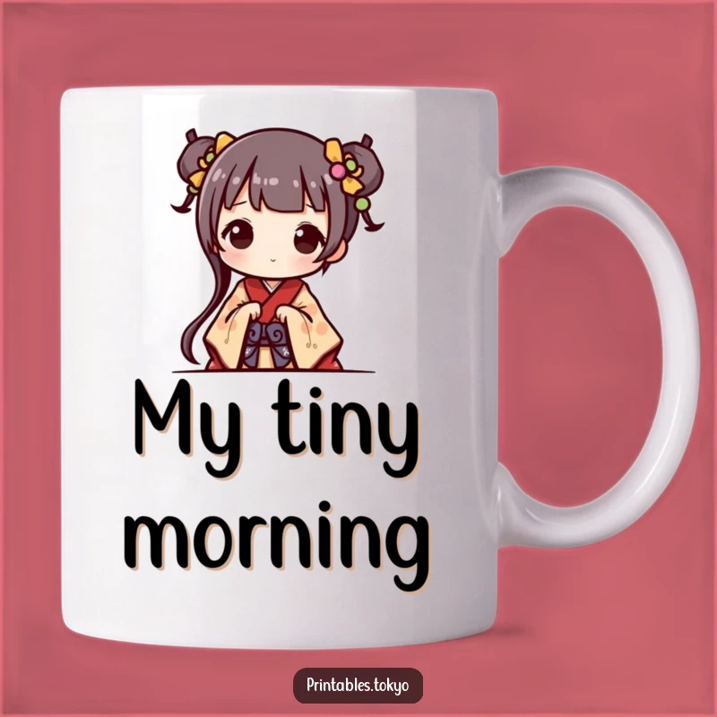 Funny Kimono Character Mug: Adorable Peek, Perfect Cute Gift for You!