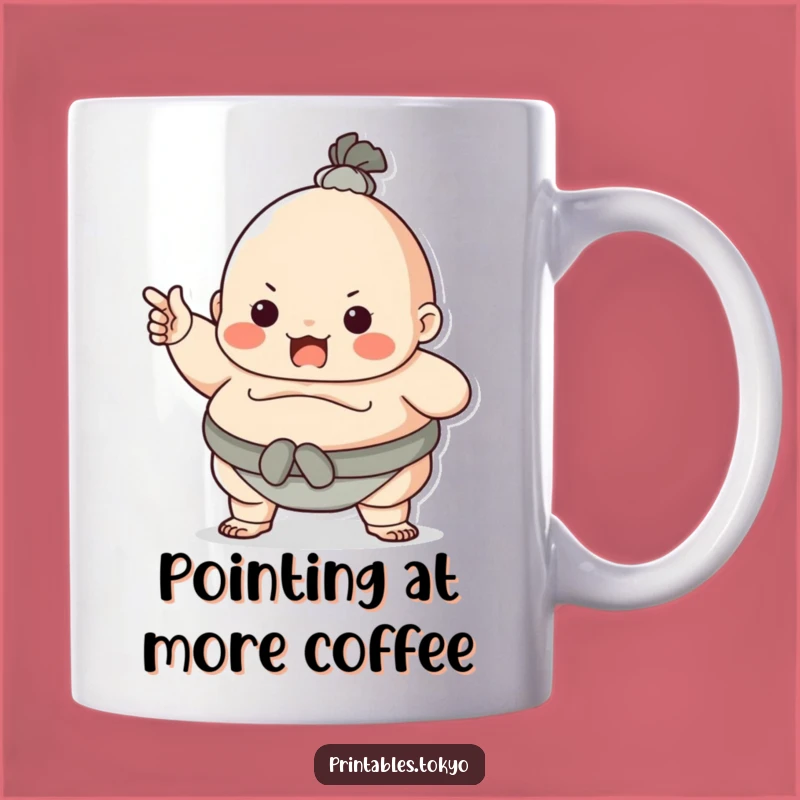 Funny Sumo Wrestler Character Mug - Playful Gesture Humor Gift