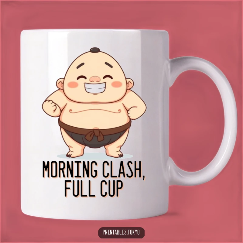 Funny Sumo Champion Mug: Proud Wrestler Pose, Perfect Gift for Strength Lovers