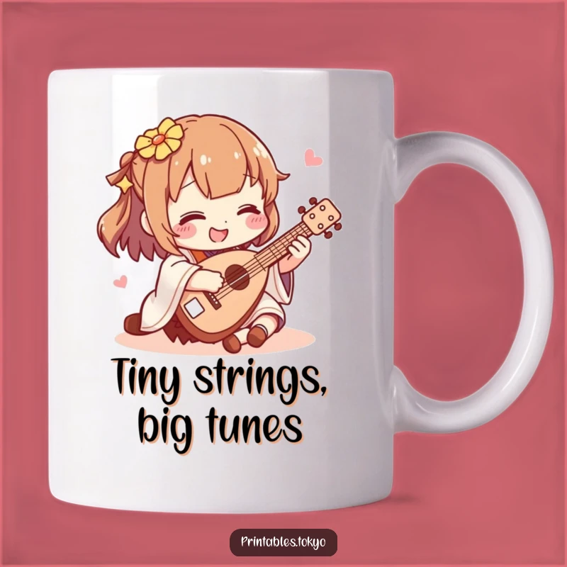 Funny Shamisen Player Mug: Delightful Mini Music Gift for Instrument Lovers!