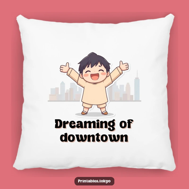 Joyful City Embrace Pillow: Cozy Up with Urban Views!