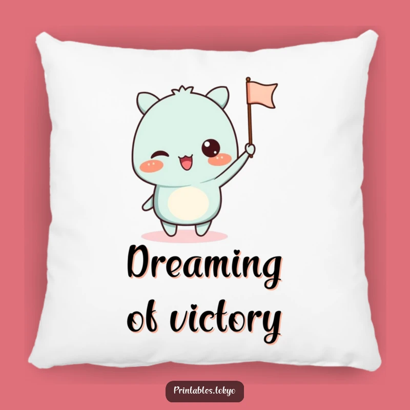 Cozy Funny Waving Flag Pillow - Excited Character Comfort Gift