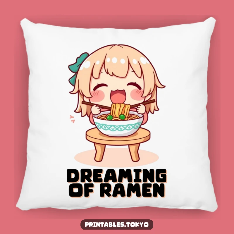 Funny Noodle Dream Pillow: Character's Comfort Meal, Cozy and Humorous