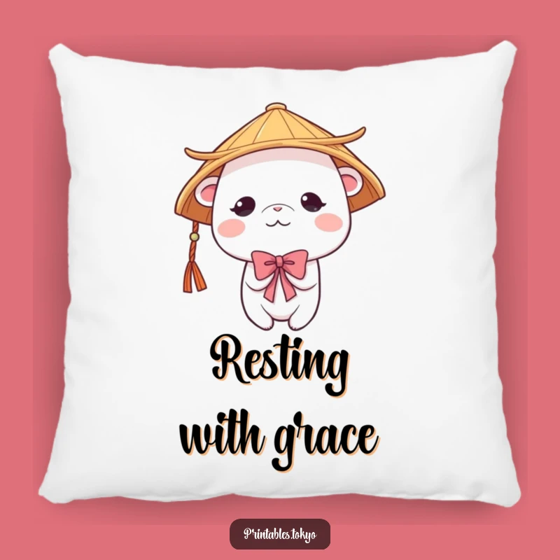 Funny Shy Creature Japanese Hat Pillow - Cozy Comfort with Polite Charm