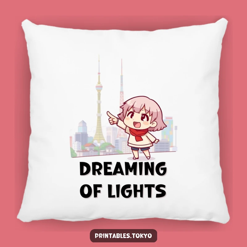 Funny Tokyo Skyline Pillow - Comfy Wanderer, Hilarious Decor!