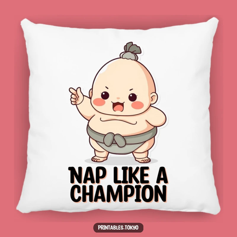 Funny Sumo Wrestler Pillow - Cozy Comfort with Bold Humor