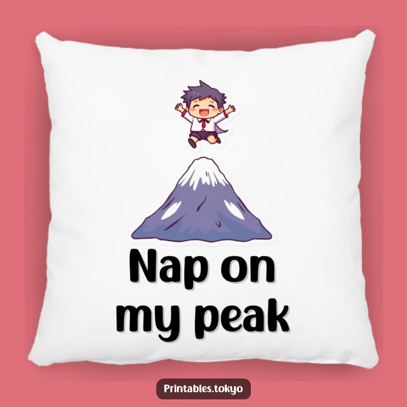 Funny Mount Fuji Joy Leap Pillow: Cozy & Humorous Adventure Cushion - Gift!