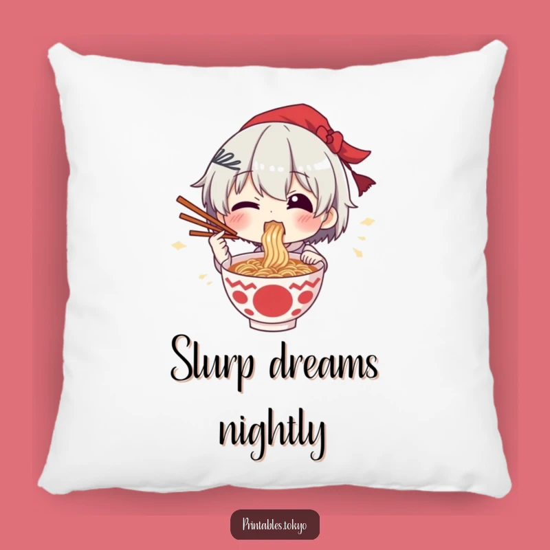 Funny Ramen Lover Pillow: Comfy Feast & Joyful Bites, Cute Gift