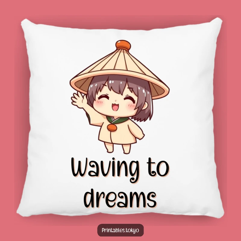 Cozy Wave Funny Pillow - Cute Japanese Hat Comfort