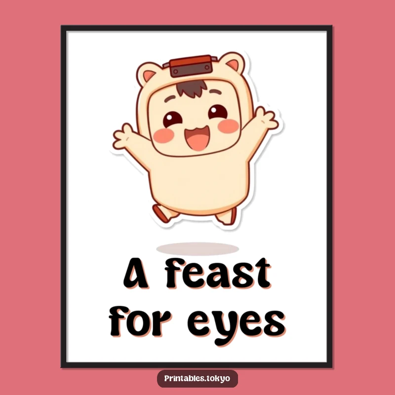 Funny Bento Jumper Digital Art: Happy Character Download, Your Instant Funny Gift of Joy!