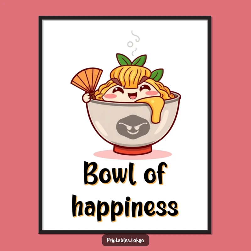 Funny Ramen Fan Digital Print: Instant Cool, Steamy Art, Perfect Funny Gift!