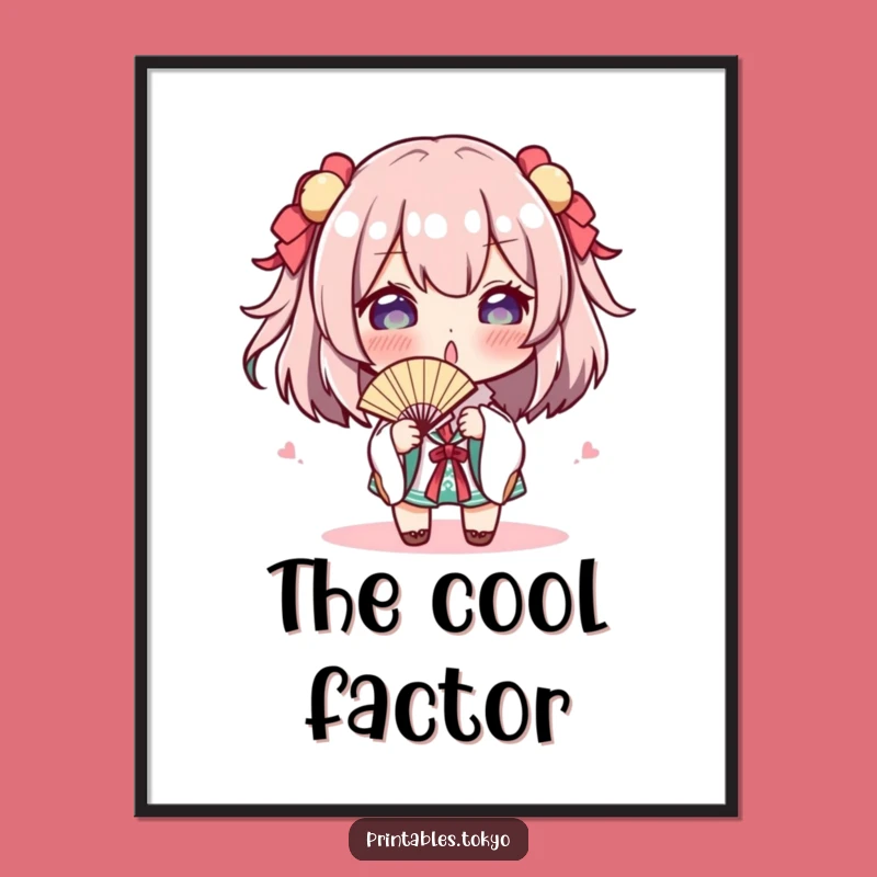 Funny Fan Wielder Digital Art: Playful Character Download, Your Instant Funny Gift of Cool!