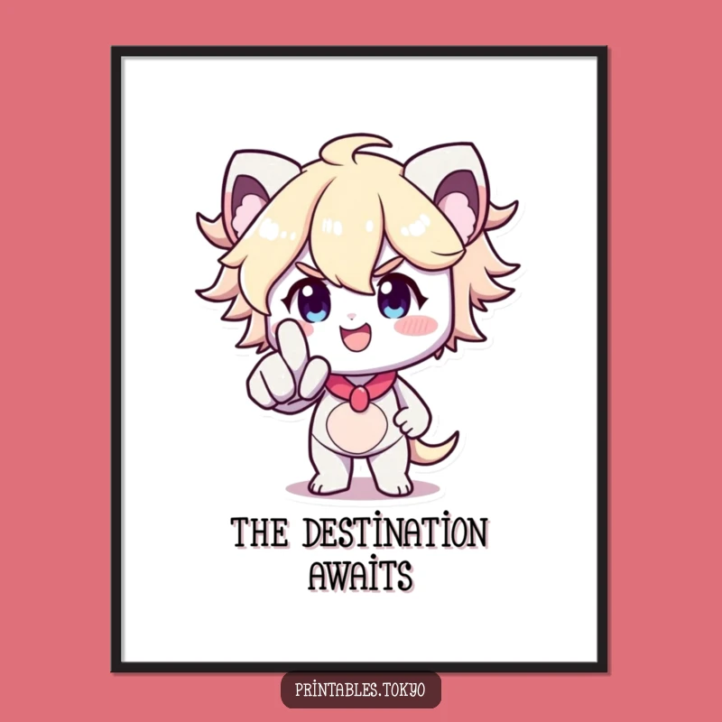 Funny Forward Pointer Digital Art: Determined Character Download, Your Instant Funny Gift of Drive!