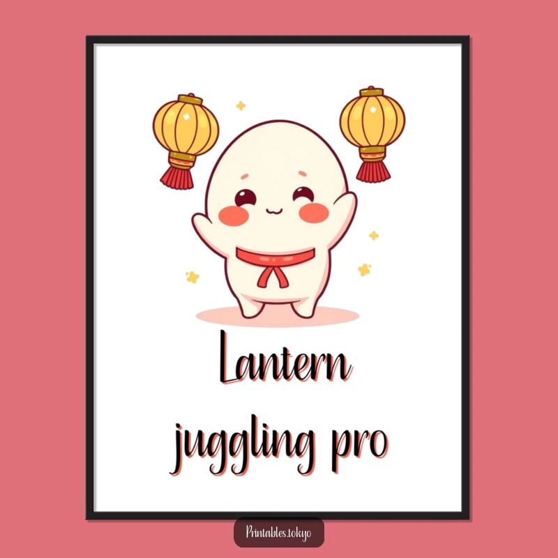 Funny Mochi Digital Art: Cheerful Juggler - Instant Playful Download