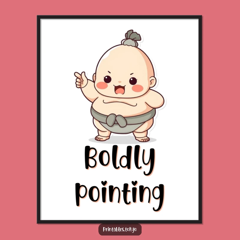Funny Sumo Wrestler Digital Art - Instant Bold Humor for Your Walls