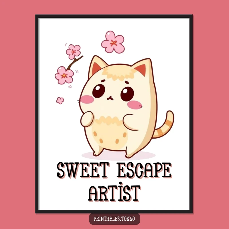 Funny Taiyaki Surprise Digital Print: Instant Sweetness, Blossom Art, Perfect Funny Gift!