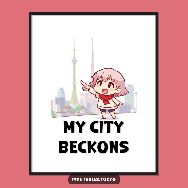 Funny Tokyo Skyline Digital Art - Instant City Excitement Download!