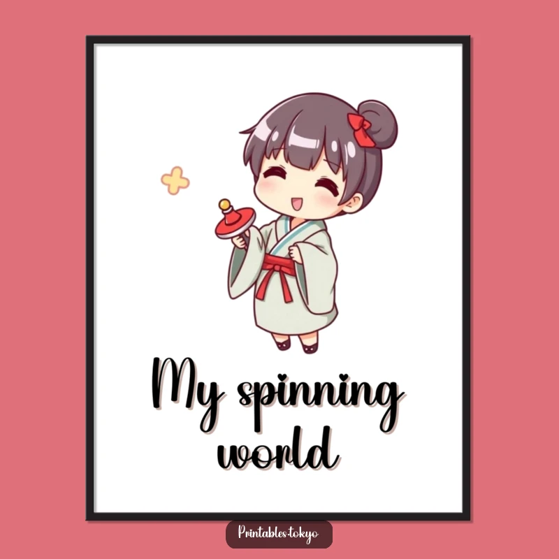 Funny Yukata Spinner Digital Art: Instant Nostalgic Fun Download!