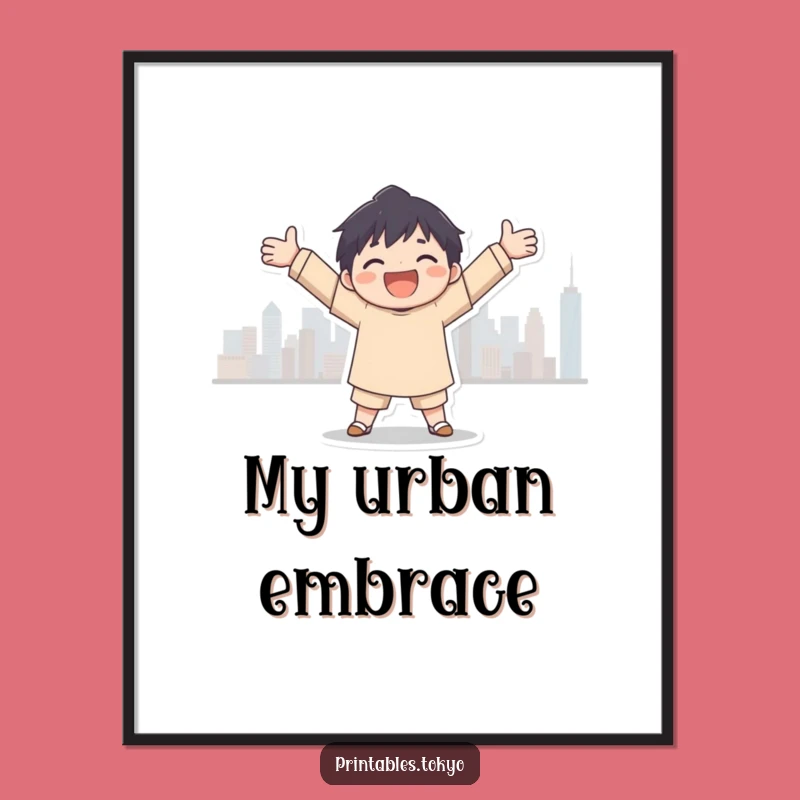 Joyful City Embrace Digital Art: Instant Urban Inspiration Download!