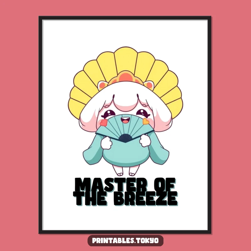 Funny Giant Fan Digital Print - Smiling Character Cool Art Gift