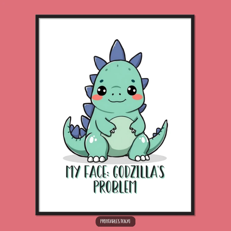 Funny Godzilla Surprise Digital Art - Instant Monster Humor, Perfect Funny Gift