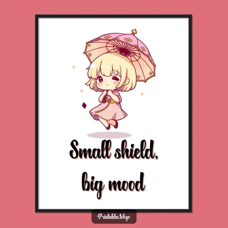 Funny Digital Art: Bouncing Umbrella Character for Instant Joy