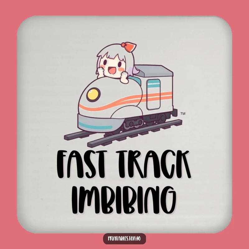 Funny Bullet Train Coaster: Cute Character's Speedy Sip Protection, Humorous Decor