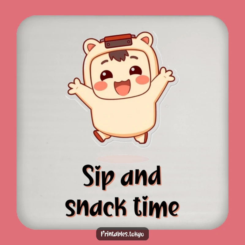 Funny Bento Jumper Drink Coaster: Happy Character Protector, A Hilarious Funny Gift for Tables!