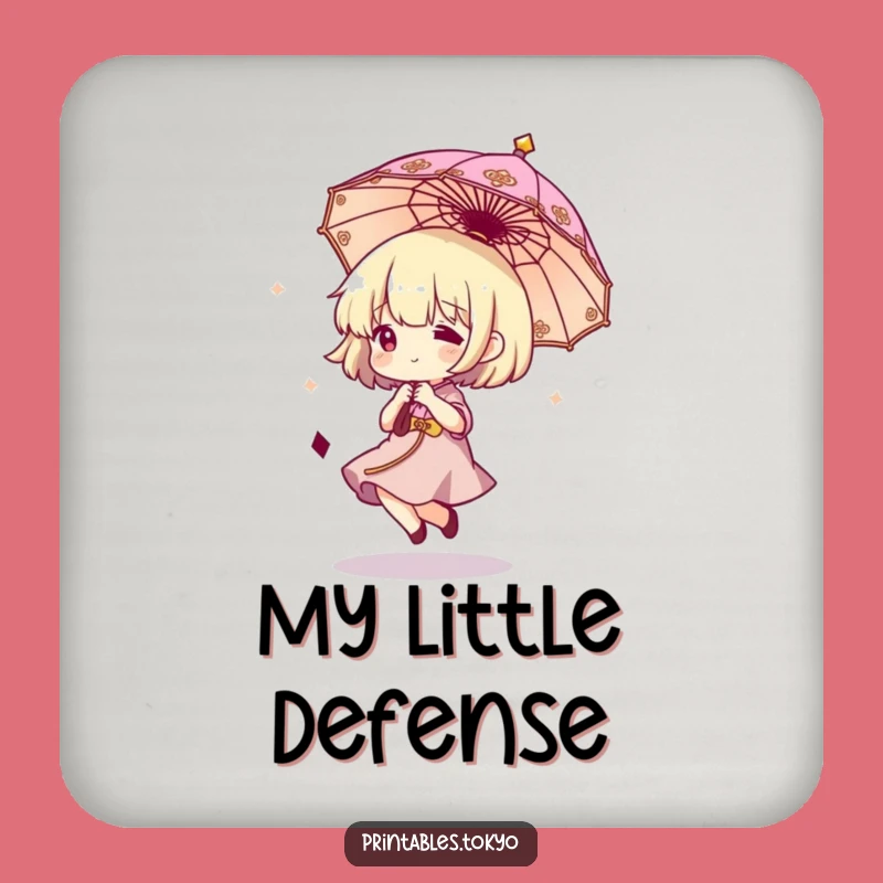 Funny Coaster Set: Bouncing Umbrella Character for Party Fun