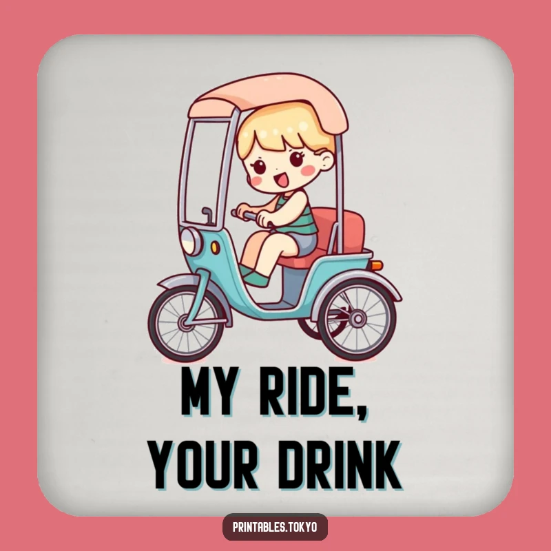 Funny Rickshaw Coaster - Stylized Character Protection, Great Gift