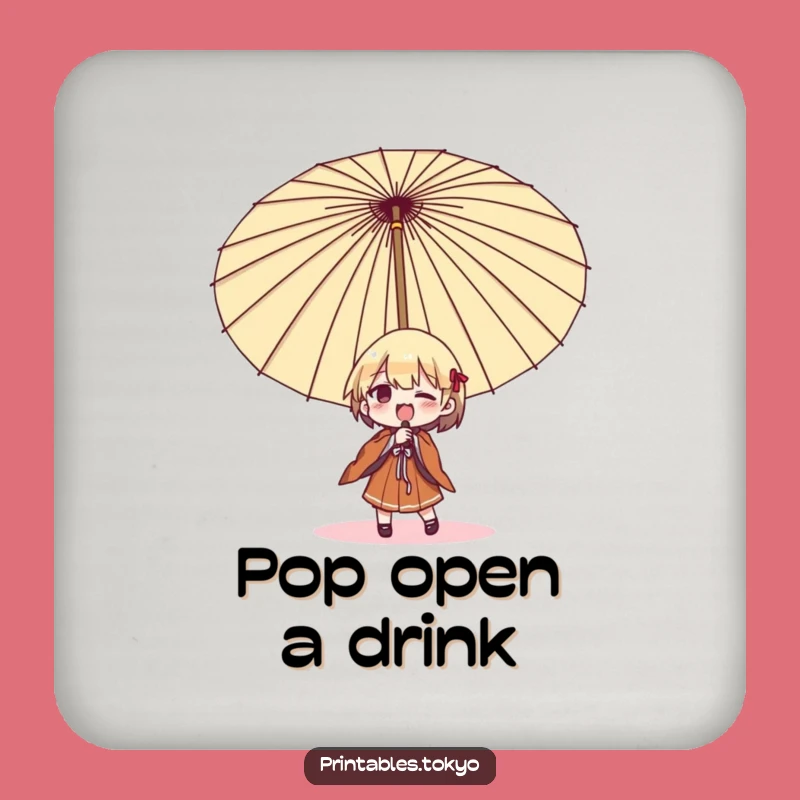 Funny Umbrella Struggle Coaster: Protect Surfaces with Comical Flair!