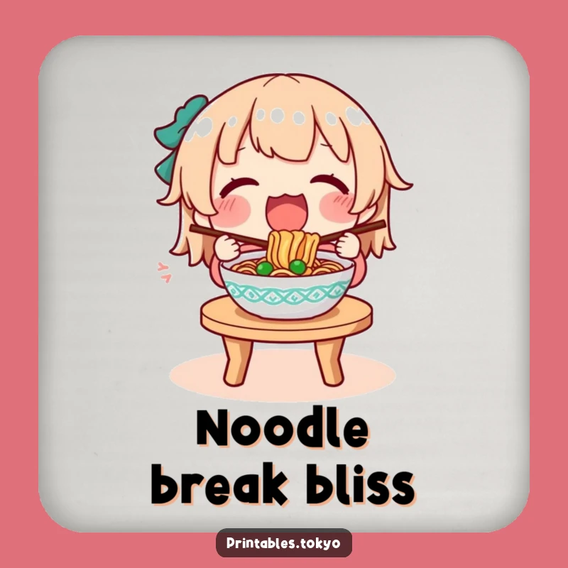 Funny Noodle Coaster: Character's Meal Protection, Humorous Table Decor