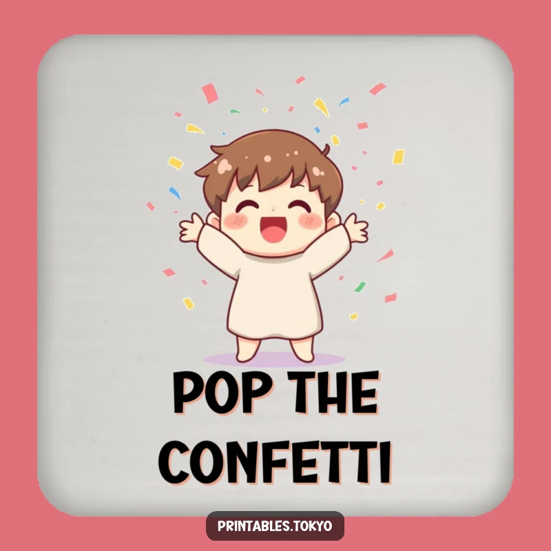 Funny Confetti Coaster - Cheerful Character Party Protection Gift
