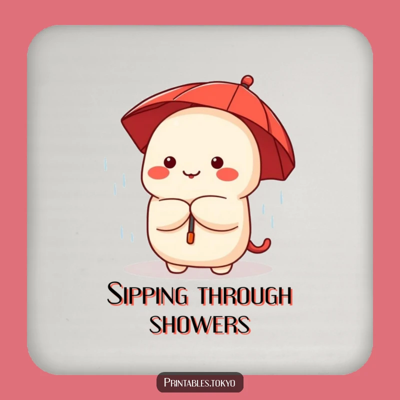 Funny Dumpling Umbrella Drink Coaster: Protect Surfaces, Cute Rainy Style, Great Funny Gift!