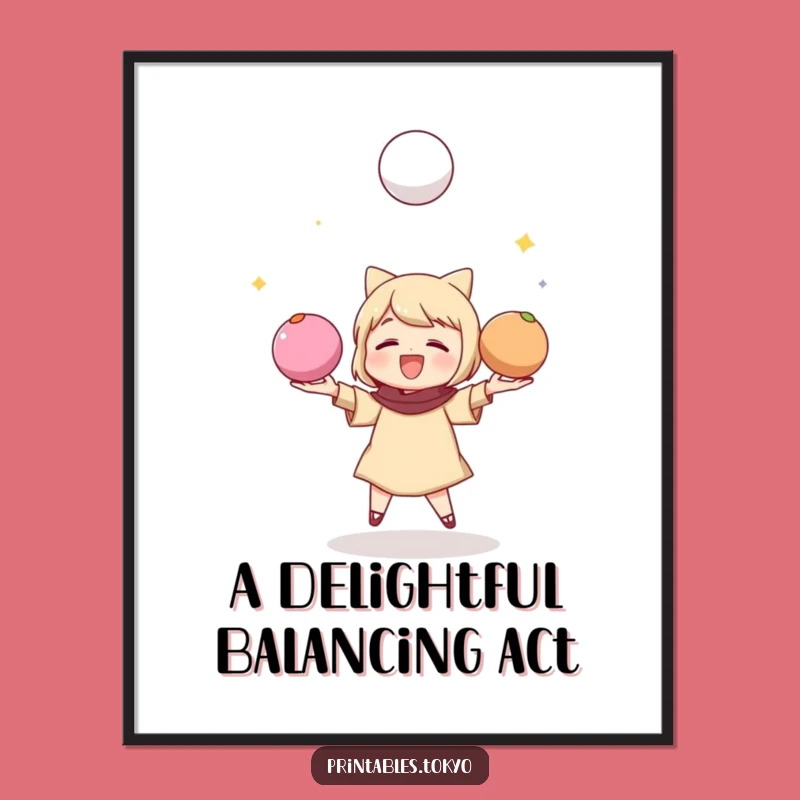 Funny Mochi Juggler Poster - Vibrant Character Art, Perfect Decor